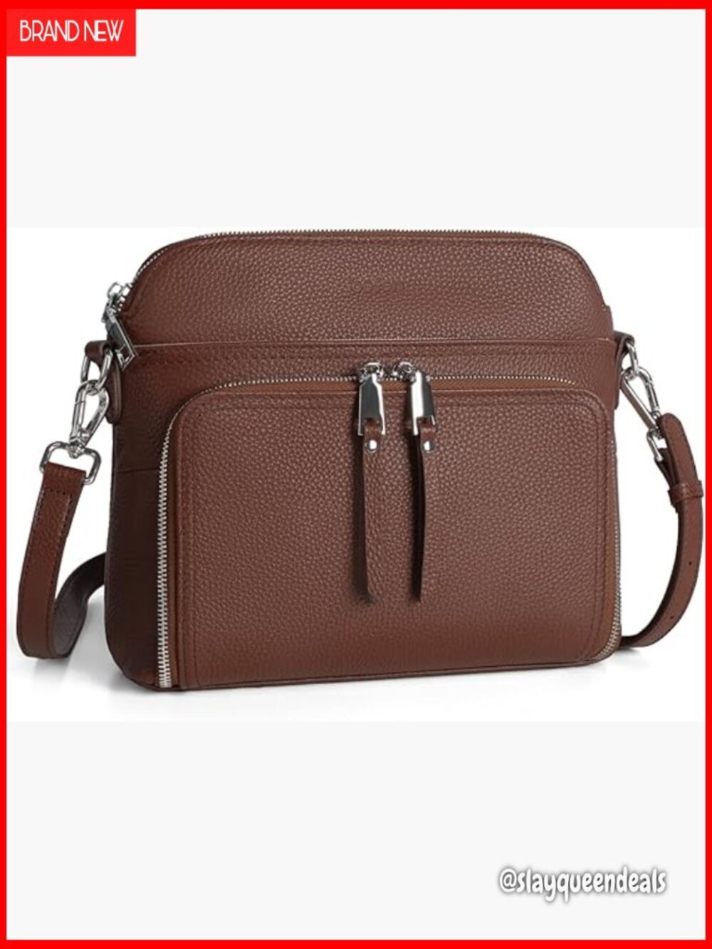 Genuine Leather Crossbody Bag with RFID Wallet, Small Shoulder Purse